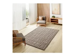 Alfombra interior - escandinavo con relieve - piedra - 152 x 235 cm - JUNO
