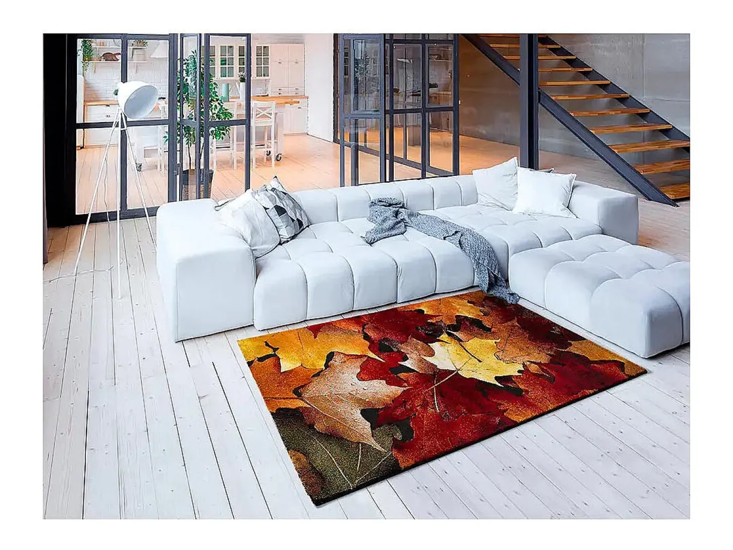 Alfombra interior - floral - multicolor - 80 x 150 cm - KOBY