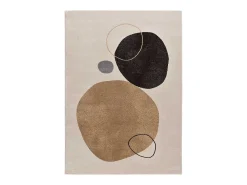 Alfombra interior - formas orgánicas - beige / negro - 140 x 200 cm - LESSIA
