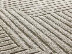 Alfombra interior - geométrico con relieve - crema - 120 x 170 cm - VERONA