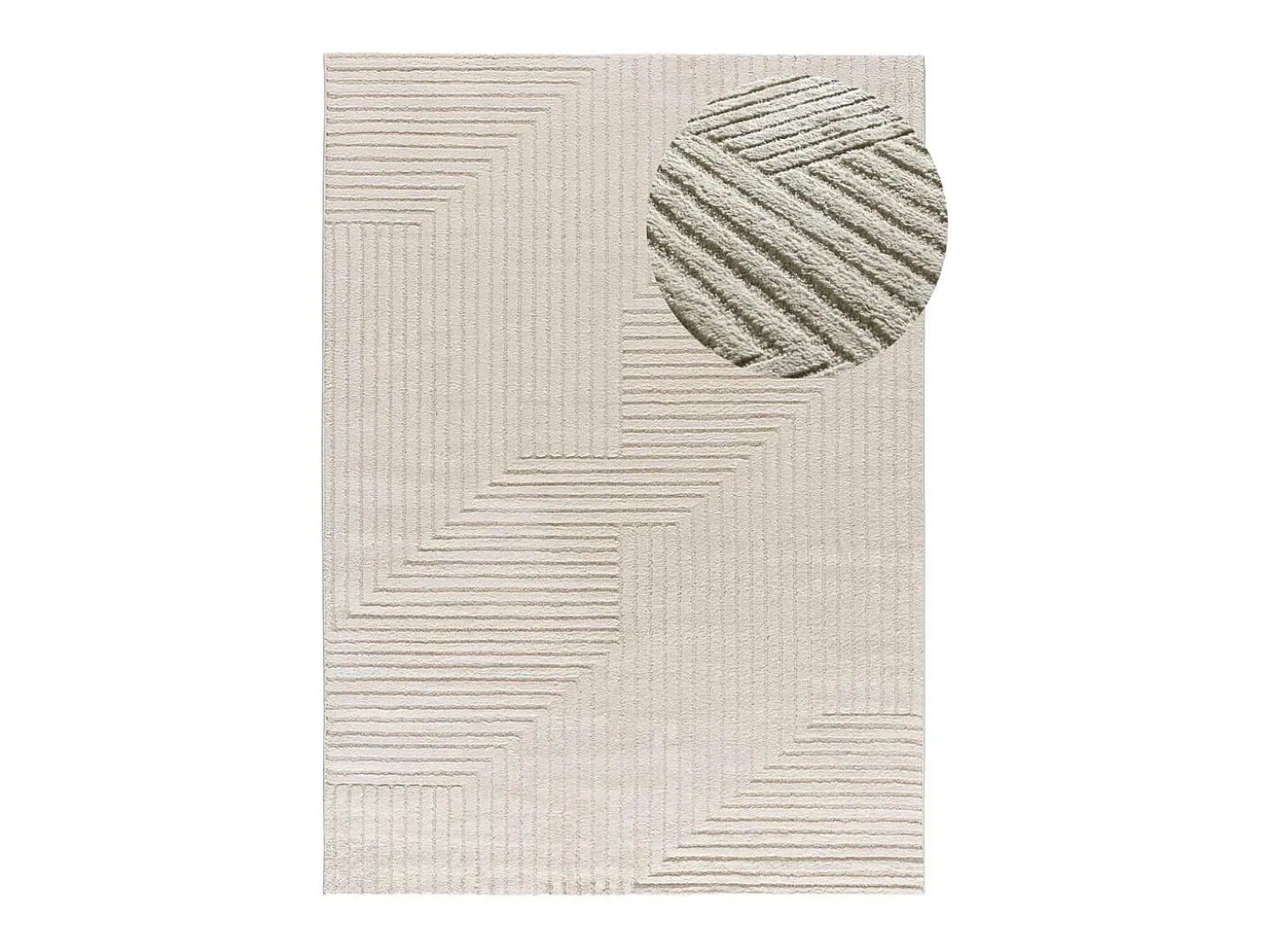 Alfombra interior - geométrico con relieve - crema - 120 x 170 cm - VERONA