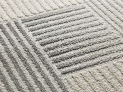 Alfombra interior - geométrico con relieve - gris - 160 x 230 cm - BARESA