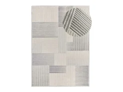 Alfombra interior - geométrico con relieve - gris - 160 x 230 cm - BARESA