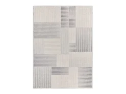 Alfombra interior - geométrico con relieve - gris - 160 x 230 cm - BARESA