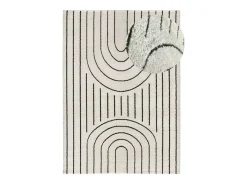 Alfombra interior - geométrico - blanco - 140 x 200 cm - BLANCHE