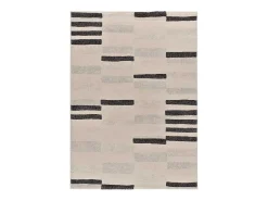 Alfombra interior - geométrico - beige / negro - 160 x 230 cm - LESSIA