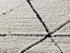 Alfombra interior - geométrico con relieve - blanco - 80 x 150 cm - TURIN