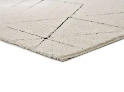 Alfombra interior - geométrico con relieve - blanco - 80 x 150 cm - TURIN