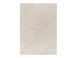 Alfombra interior - geométrico con relieve - crema - 80 x 150 cm - VERONA