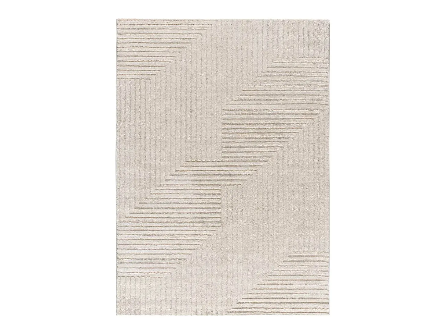 Alfombra interior - geométrico con relieve - crema - 80 x 150 cm - VERONA