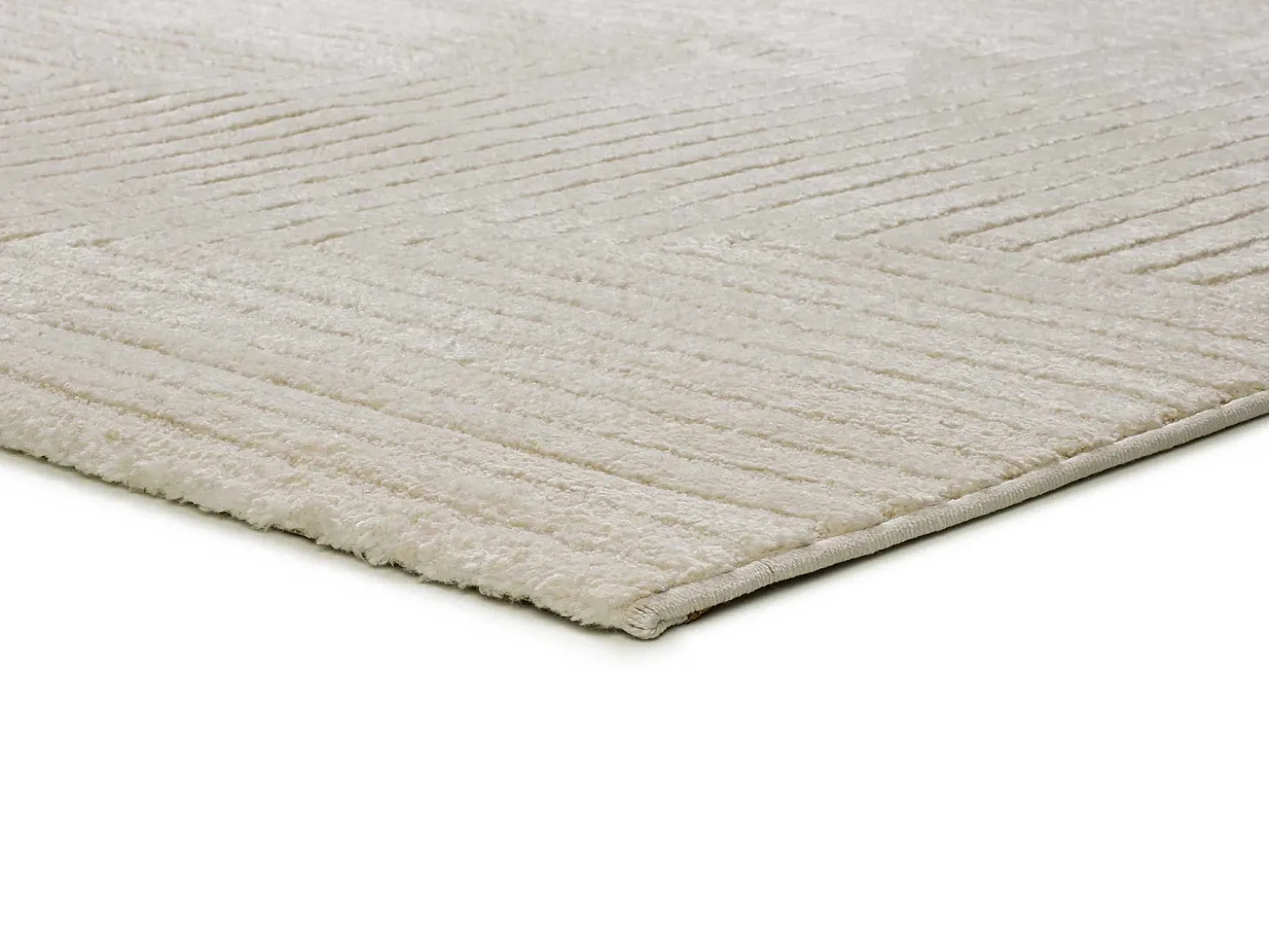 Alfombra interior - geométrico con relieve - crema - 80 x 150 cm - VERONA