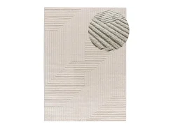 Alfombra interior - geométrico con relieve - crema - 80 x 150 cm - VERONA