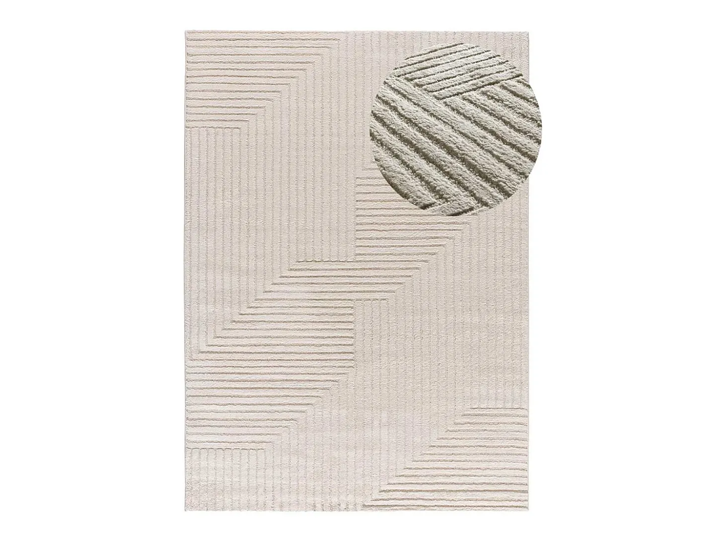Alfombra interior - geométrico con relieve - crema - 80 x 150 cm - VERONA