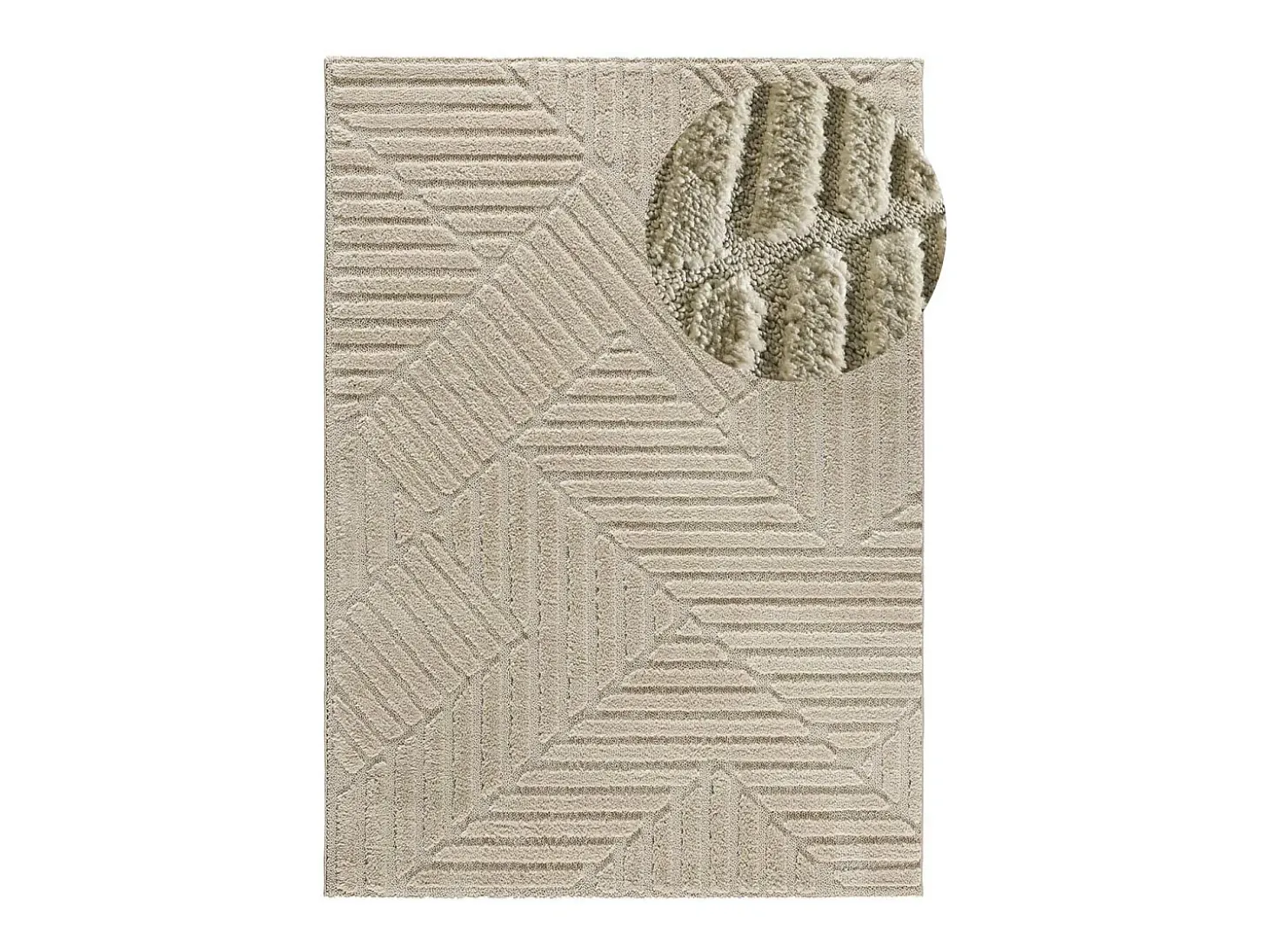 Alfombra interior - geométrico - beige - 80 x 150 cm - NUMA