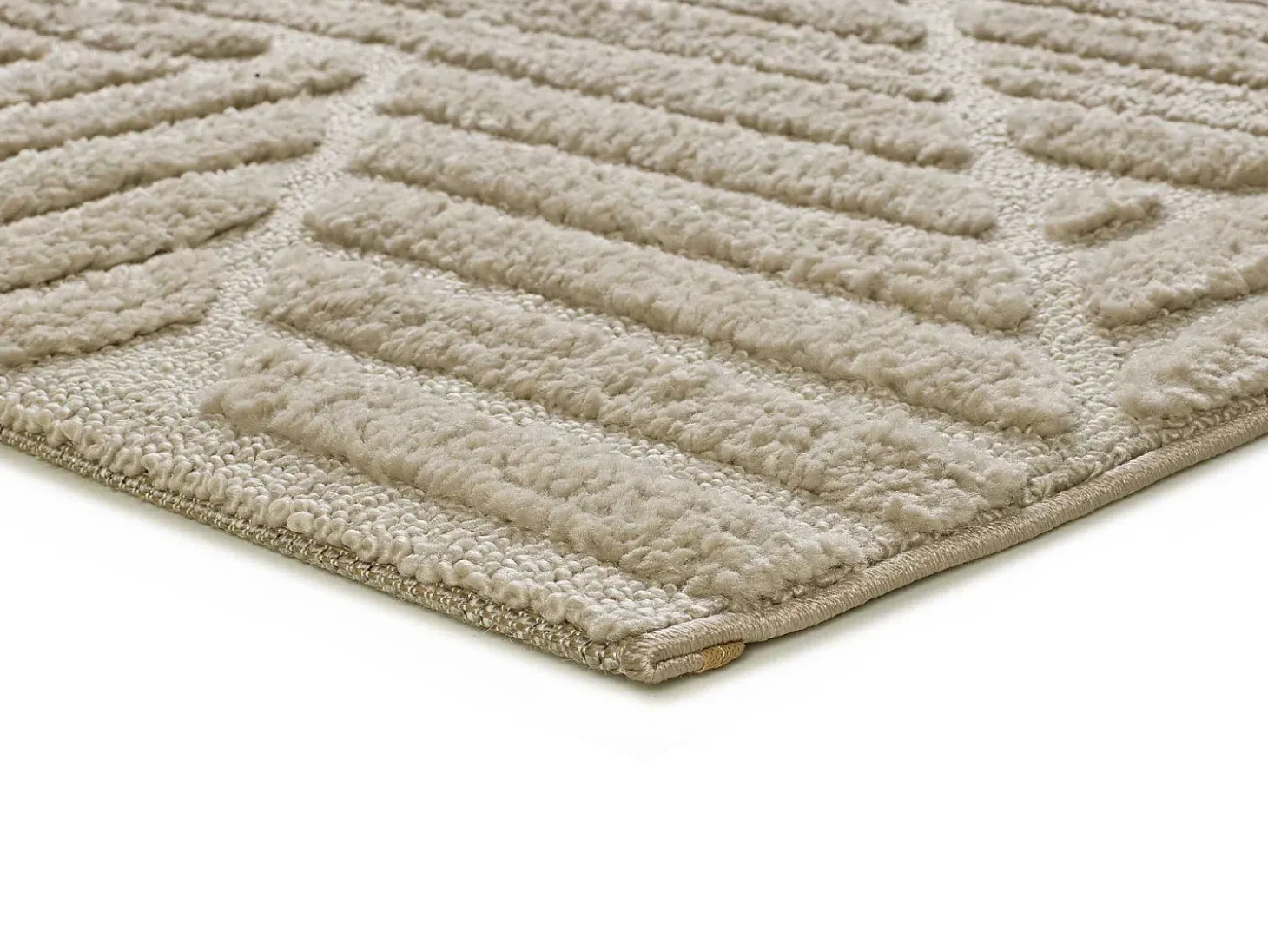 Alfombra interior - geométrico - beige - 80 x 150 cm - NUMA