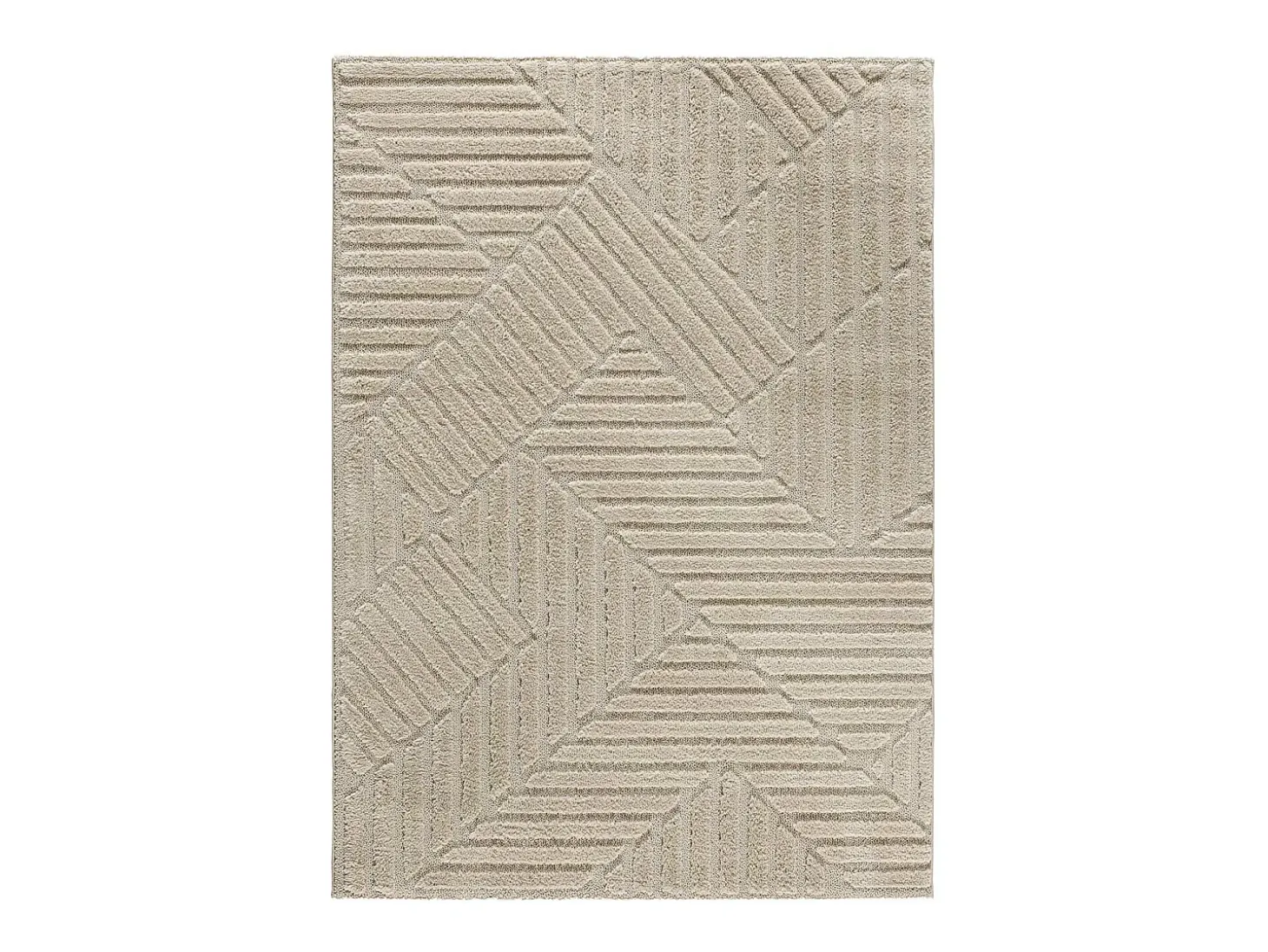 Alfombra interior - geométrico - beige - 80 x 150 cm - NUMA