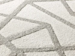 Alfombra interior - geométrico con relieve - plata - 133 x 190 cm - FLORA