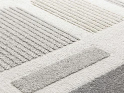 Alfombra interior - geométrico con relieve - plata - 160 x 230 cm - FLORA