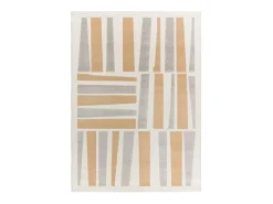 Alfombra interior - geométrico con relieve - plata - 80 x 150 cm - FLORA