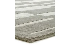 Alfombra interior - geométrico con relieve - gris / blanco - 160 x 230 cm - BARESA