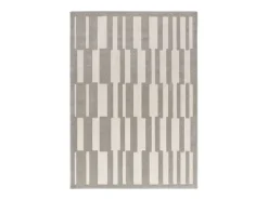 Alfombra interior - geométrico con relieve - gris / blanco - 160 x 230 cm - BARESA