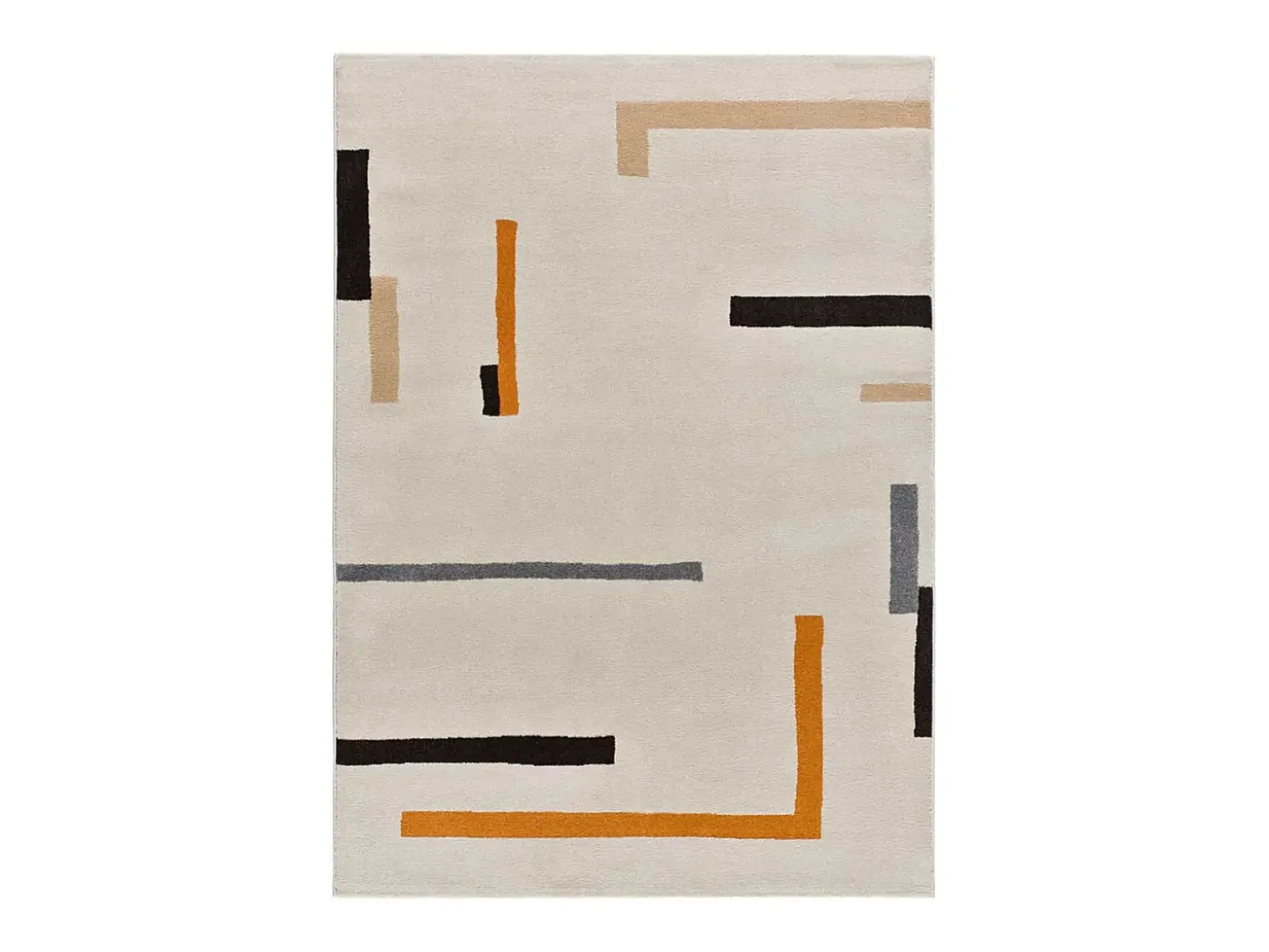 Alfombra interior - geométrico - beige / naranja - 160 x 230 cm - LESSIA