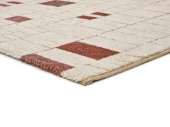 Alfombra interior - geométrico - beige / caldera - 133 x 190 cm - BERUTI