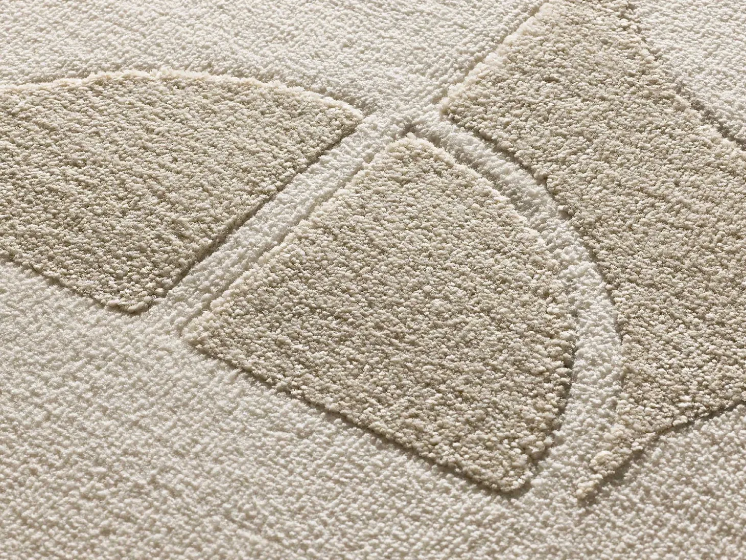 Alfombra interior - geométrico con relieve - blanco - 160 x 230 cm - FLORA