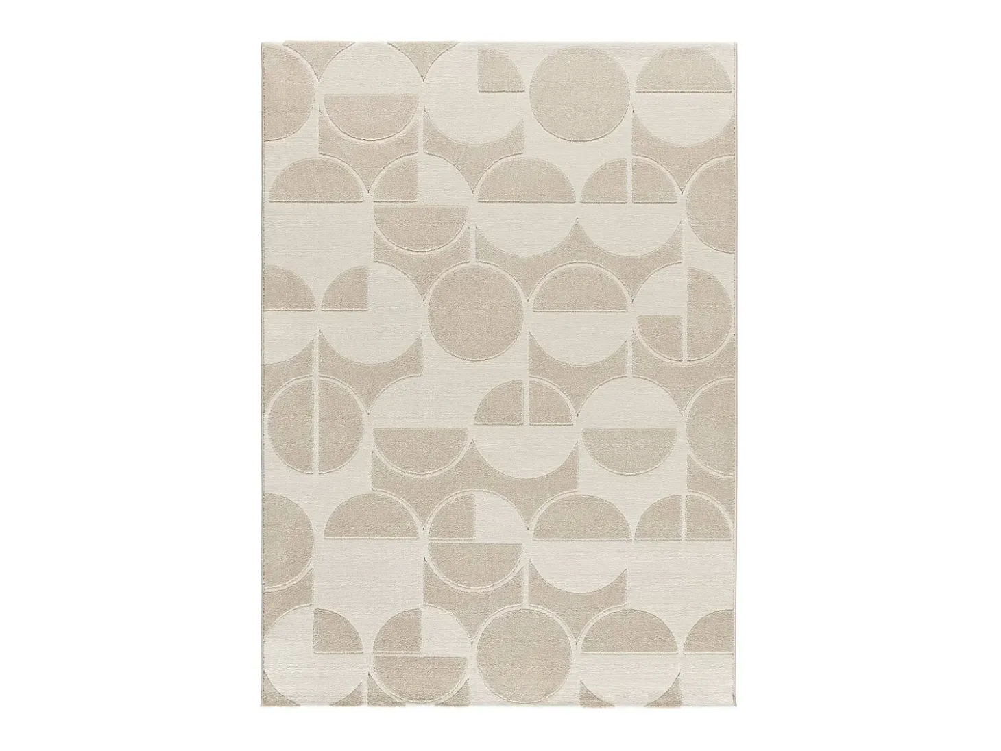 Alfombra interior - geométrico con relieve - blanco - 160 x 230 cm - FLORA