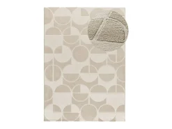 Alfombra interior - geométrico con relieve - blanco - 160 x 230 cm - FLORA