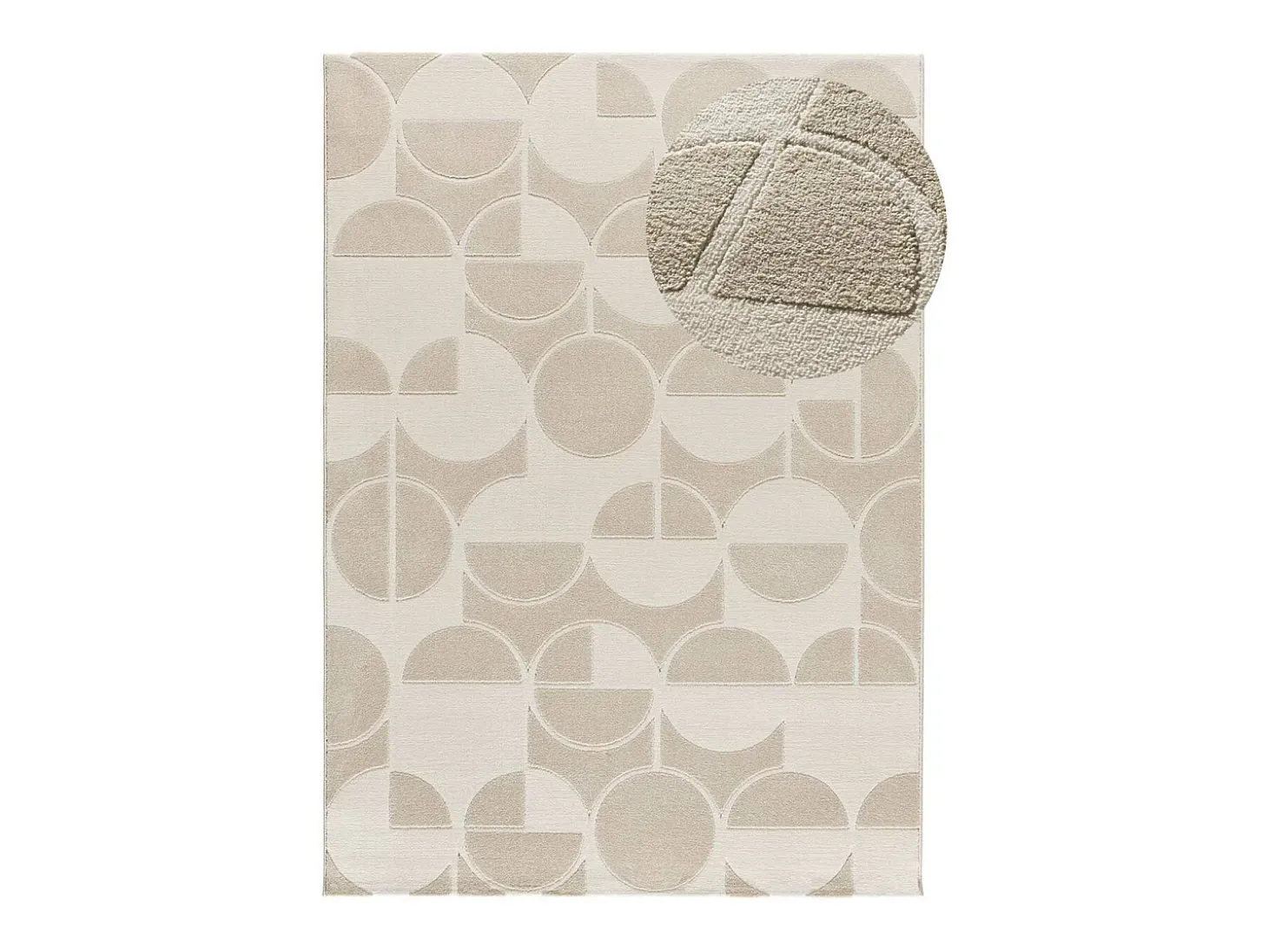 Alfombra interior - geométrico con relieve - blanco - 160 x 230 cm - FLORA