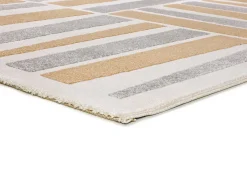 Alfombra interior - geométrico con relieve - plata - 133 x 190 cm - FLORA