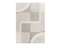 Alfombra interior - geométrico con relieve - plata - 133 x 190 cm - FLORA