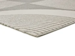 Alfombra interior - geométrico con relieve - plata - 133 x 190 cm - FLORA