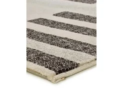 Alfombra interior - geométrico - beige / negro - 80 x 150 cm - LESSIA