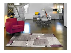 Alfombra interior - geométrico - lila / gris - 200 x 290 cm - DETROIT