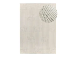 Alfombra interior - geométrico con relieve - plata - 133 x 190 cm - BARESA