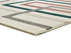 Alfombra interior - geométrico con relieve - multicolor - 80 x 150 cm - KARISMA