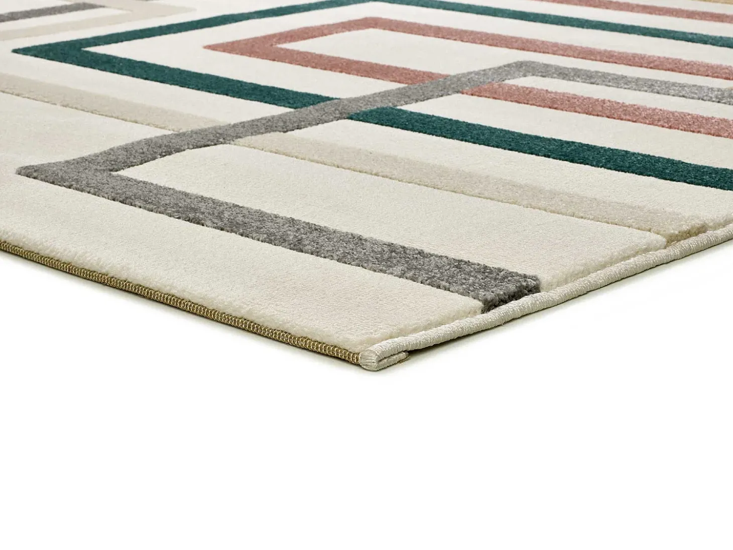 Alfombra interior - geométrico con relieve - multicolor - 80 x 150 cm - KARISMA