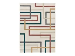 Alfombra interior - geométrico con relieve - multicolor - 80 x 150 cm - KARISMA