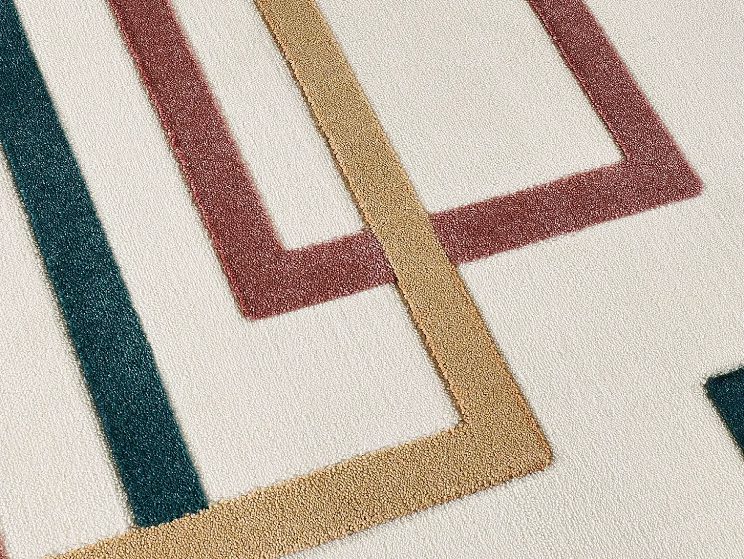Alfombra interior - geométrico con relieve - multicolor - 80 x 150 cm - KARISMA