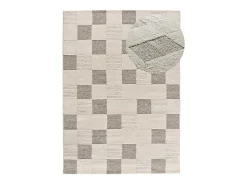 Alfombra interior - geométrico con relieve - crema - 80 x 150 cm - VERONA