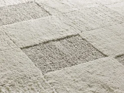 Alfombra interior - geométrico con relieve - crema - 80 x 150 cm - VERONA