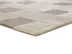 Alfombra interior - geométrico con relieve - crema - 80 x 150 cm - VERONA