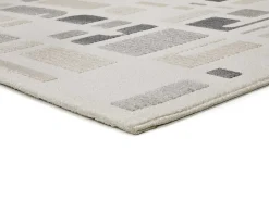 Alfombra interior - geométrico con relieve - plata - 80 x 150 cm - FLORA