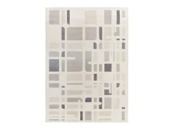 Alfombra interior - geométrico con relieve - plata - 80 x 150 cm - FLORA