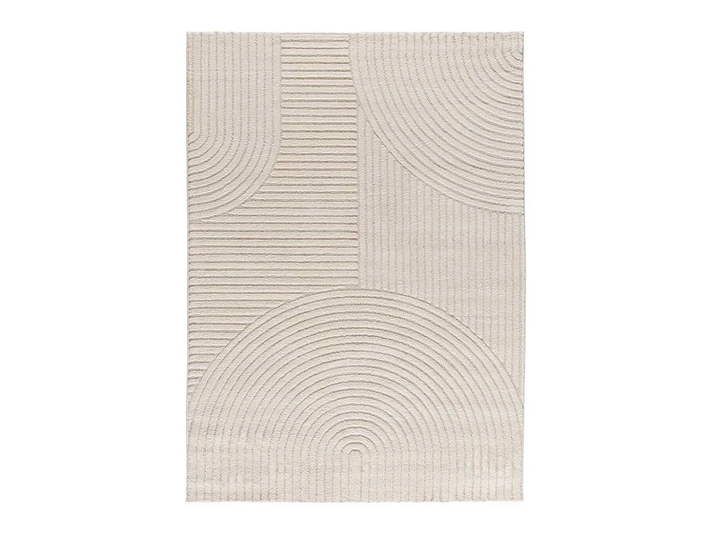 Alfombra interior - geométrico con relieve - crema - 160 x 230 cm - VERONA