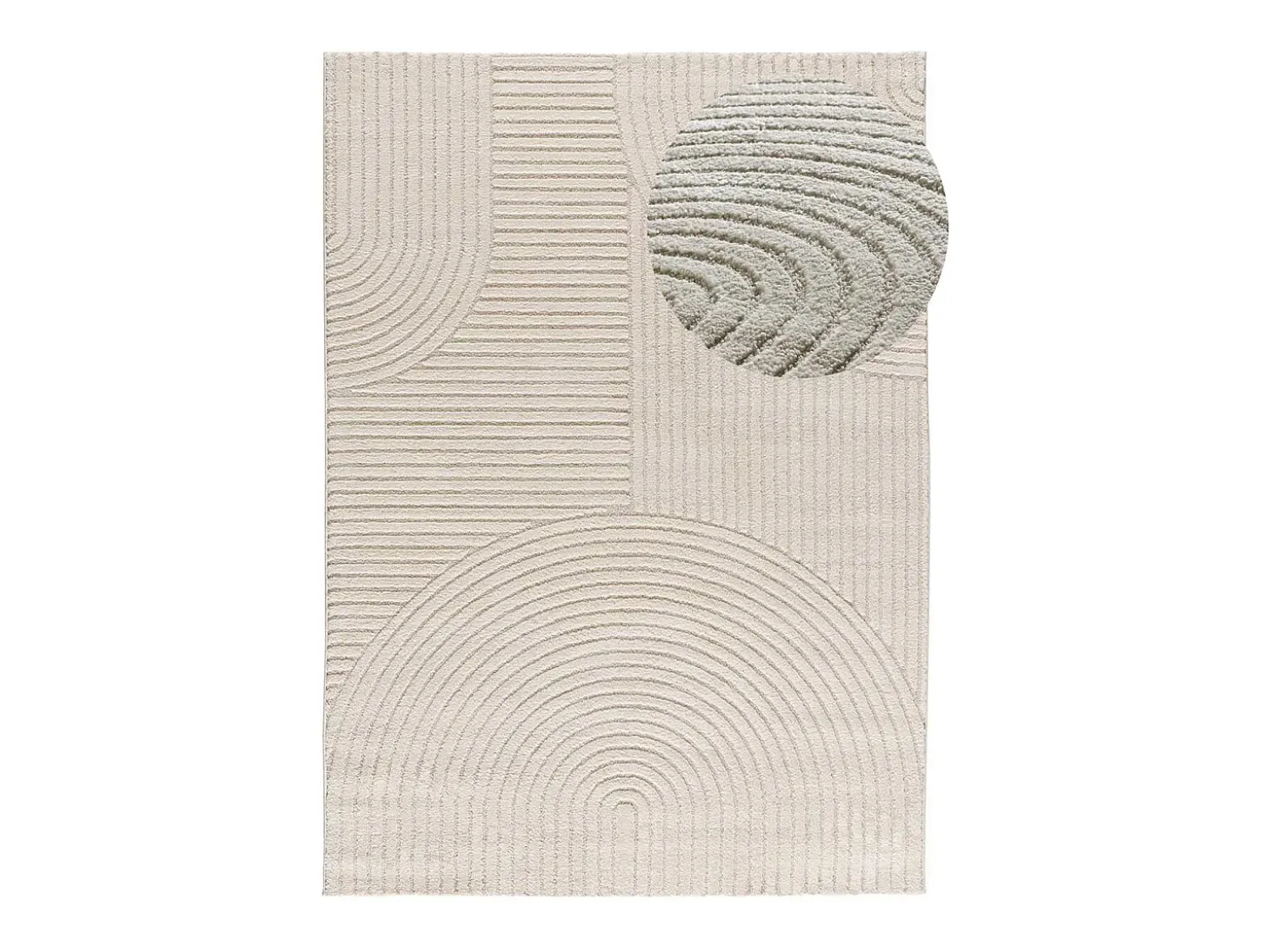 Alfombra interior - geométrico con relieve - crema - 160 x 230 cm - VERONA