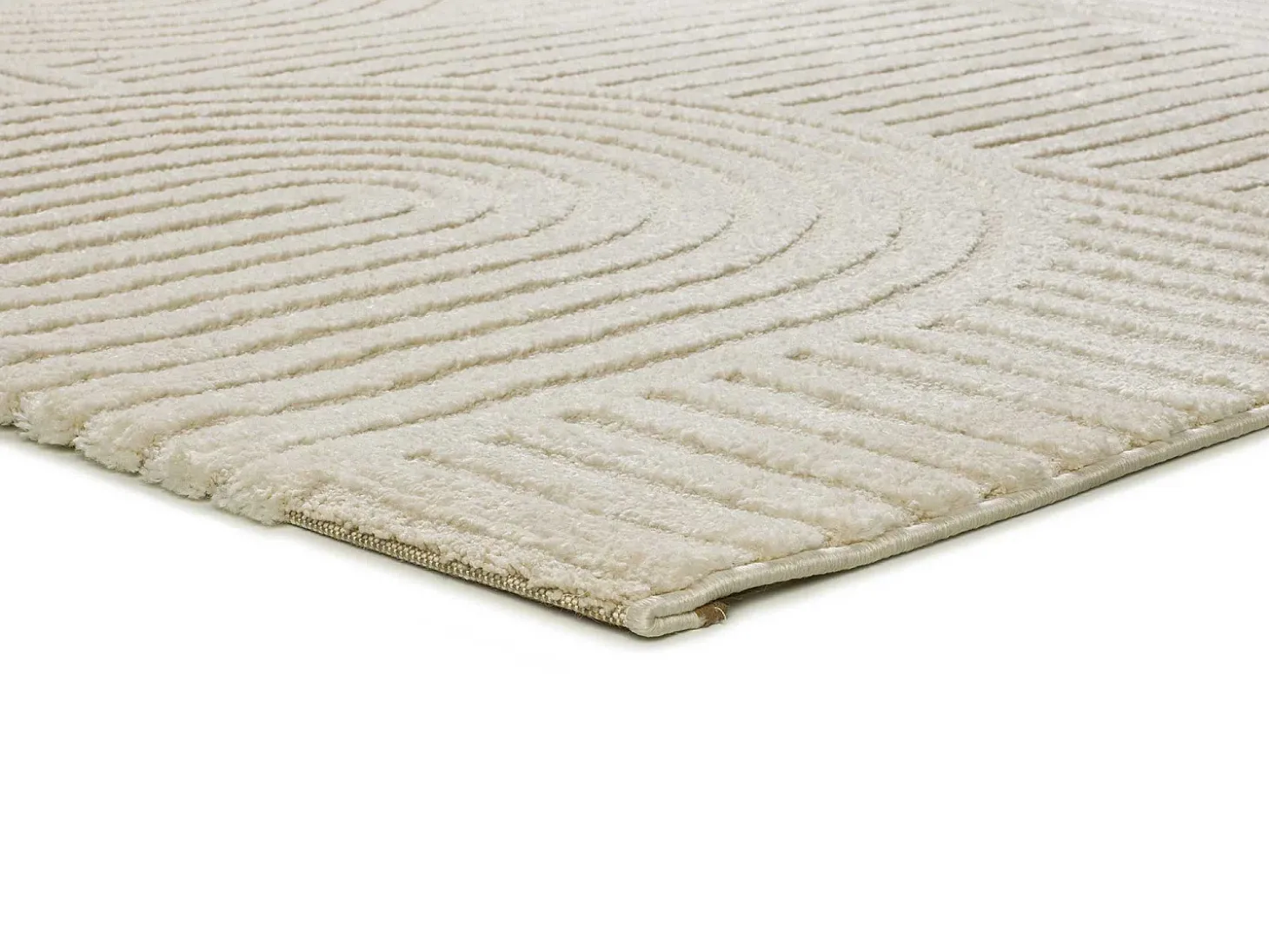 Alfombra interior - geométrico con relieve - crema - 160 x 230 cm - VERONA
