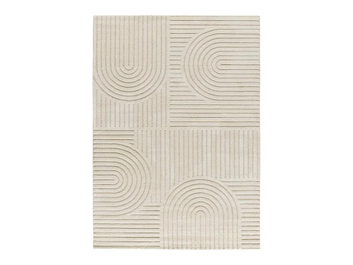 Alfombra interior - geométrico con relieve - crema - 160 x 230 cm - VERONA